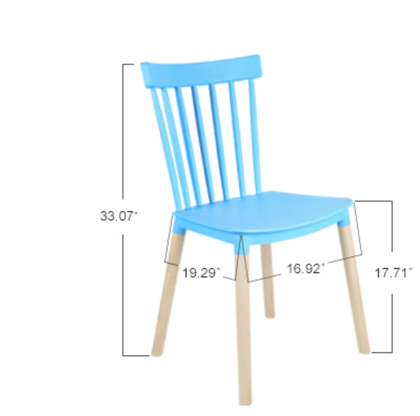 A6176，  Armless Modern Plastic Chairs with Wood Legs for Living