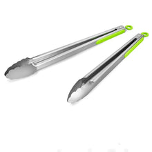 Load image into Gallery viewer, A0941-02, Silicone BBQ Turners,  Cooking Locking Food Kitchen Tongs, 9&amp;12 inch 2 pieces set
