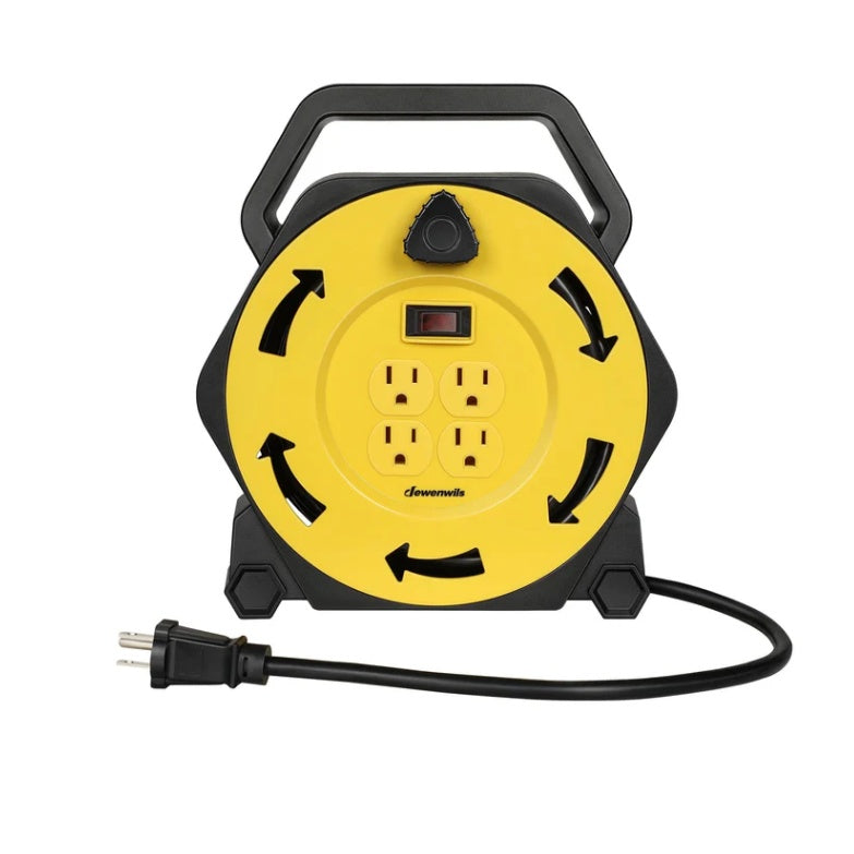 A6825, 25ft Extension Cord with Storage Reel 4 Outlets