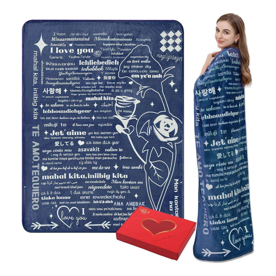 A6428, Soft Fleece Throw Blanket 50”x 65” With Gift Box (Mixed Design)