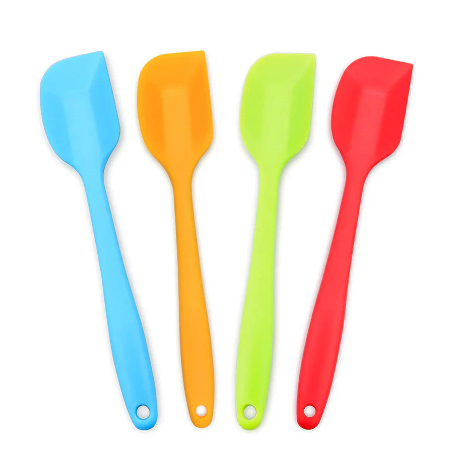 A0918, Kitchen Silicone with Stainless Steel Spatulas  4 Set  10.5 inch (Mixed Color)  .C30. &