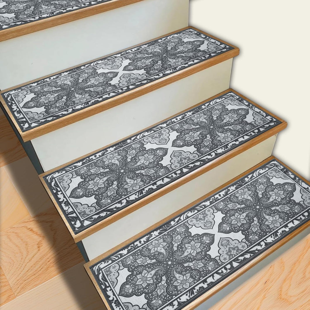 A6525 ,7pcs Stair Treads Rug for Indoor Steps 28inX9in (Mixed style) &