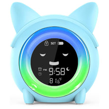 Load image into Gallery viewer, A6118,Kids Alarm Clock, Toddlers Sleep Training Clock with Night Light, Soun Machine, Nap Timer  &amp;
