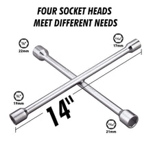 Load image into Gallery viewer, A8037, Universal Heavy Duty Lug Wrench, 4-Way Tire Iron Wrench         &amp;
