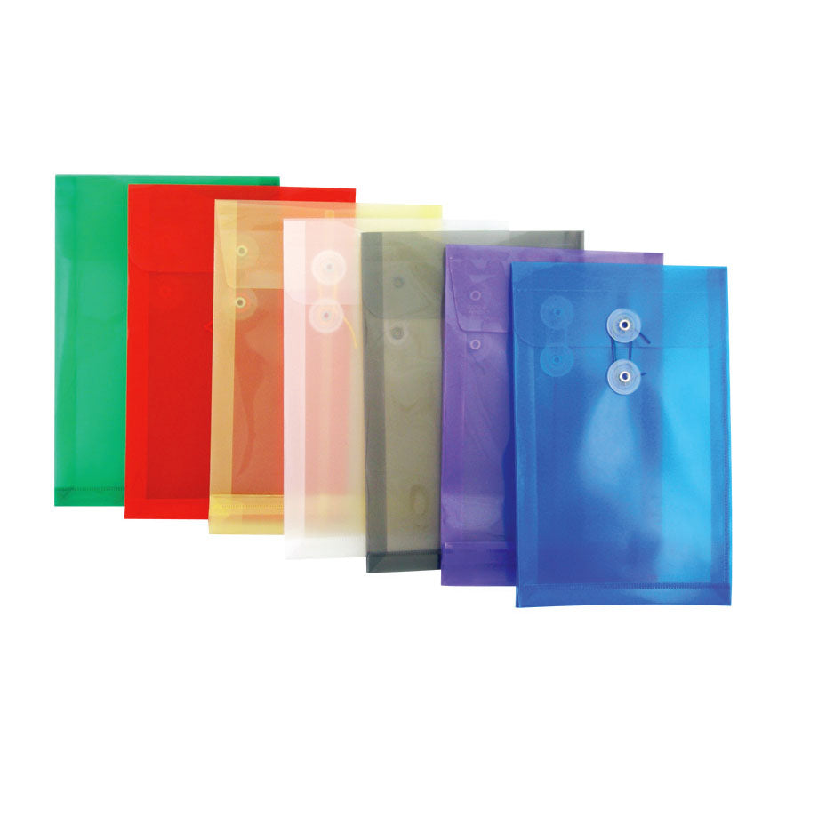 A6941, 12 pack Vertical Poly Envelope With String Closure 6 1/4