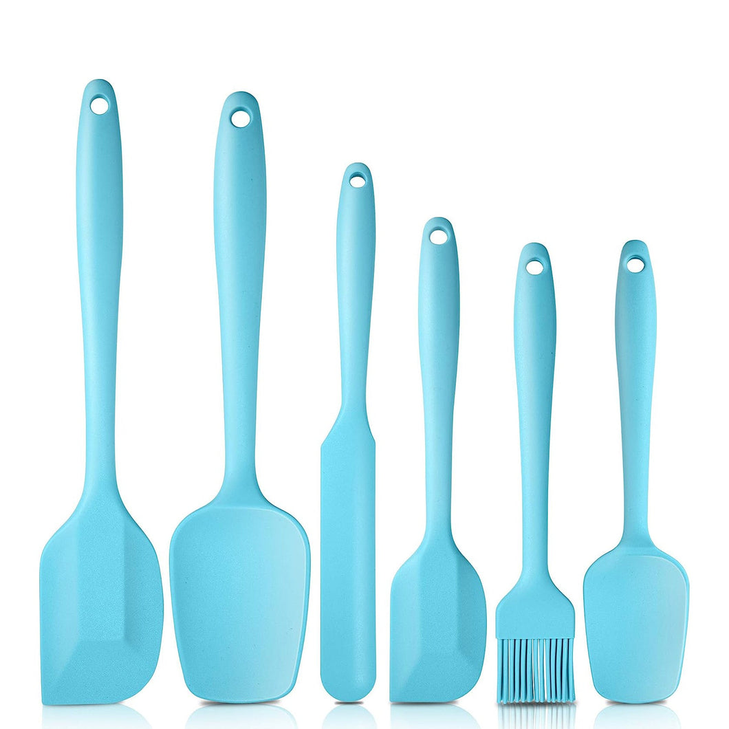 A6135, Kitchen Silicone with Stainless Steel Spatulas, 6 set (Mixed Color) &