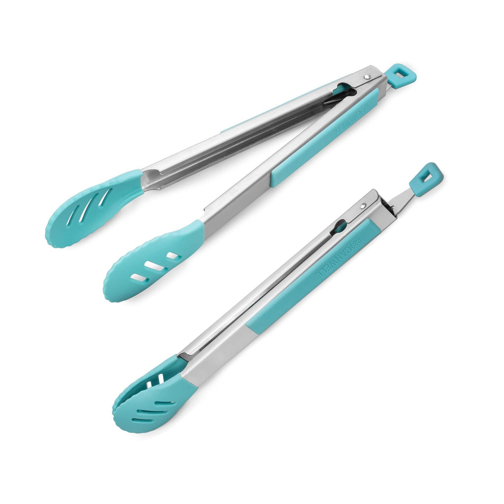 A0941,Silicone BBQ Turners,  Cooking Locking Food Kitchen Tongs  @