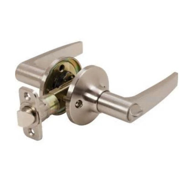 A6769，Straight Privacy Lever Lock Satin Nickel Grd 3