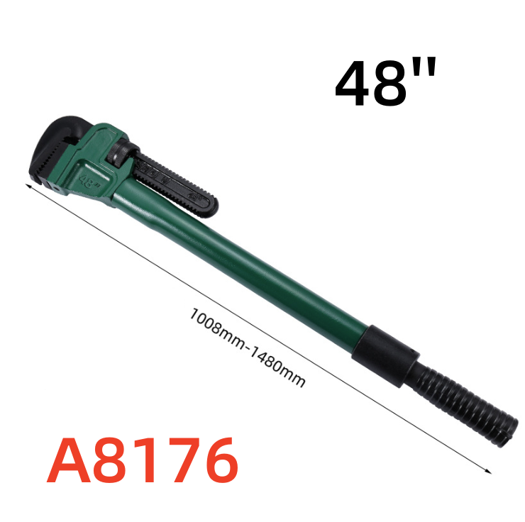A8176，Telescopic Handle Heavy Duty Pipe Wrench