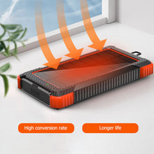 Load image into Gallery viewer, A8026, Solar Charger Waterproof Power Bank 10000mAh with LED Light
