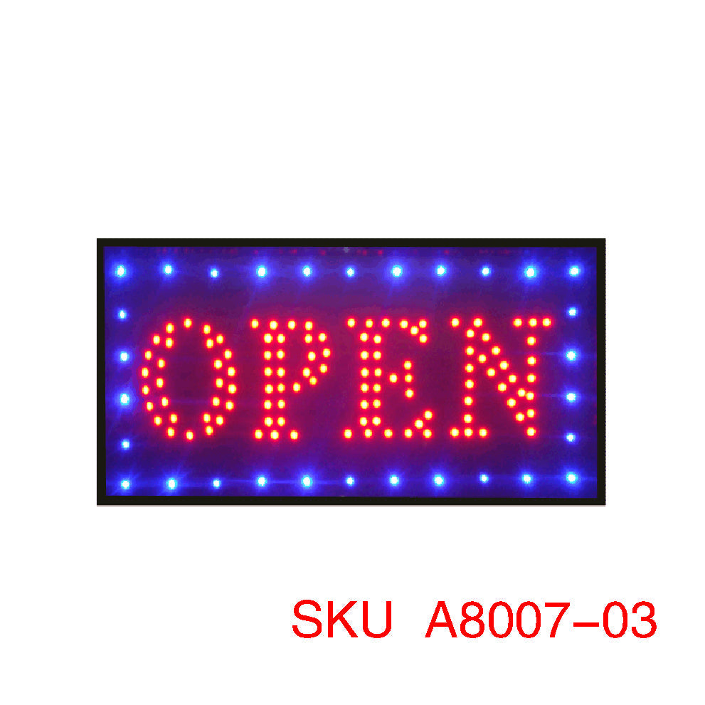 A8007, LED Open Sign 10x20inch, 3 Kinds