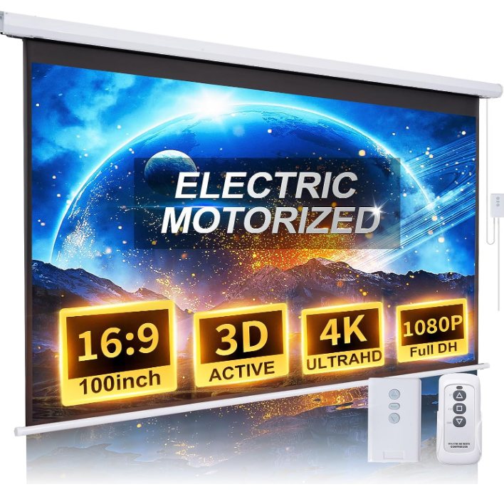 A6547 ,Motorized Projector Screen with Remote
