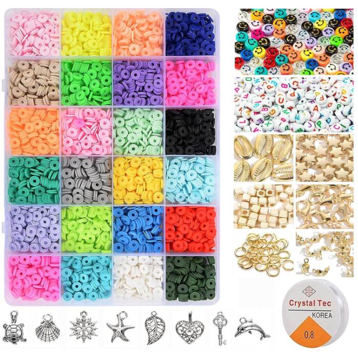 A6549, 4500 Pcs Clay Beads for Bracelet Making Kit