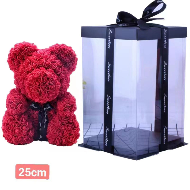 A8124,Rose Bear with Gift Box  and Light