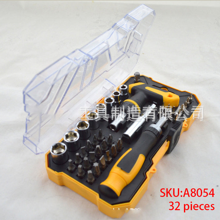 A8054, 32in 1 Socket Ratcheting Screwdriver Set