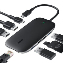 Load image into Gallery viewer, A6424, AUKEY CB-C71  8 in 1 USB C Hub with Ethernet Port

