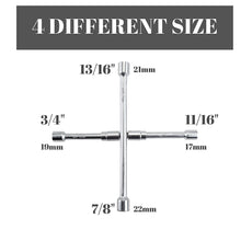 Load image into Gallery viewer, A8037, Universal Heavy Duty Lug Wrench, 4-Way Tire Iron Wrench         @
